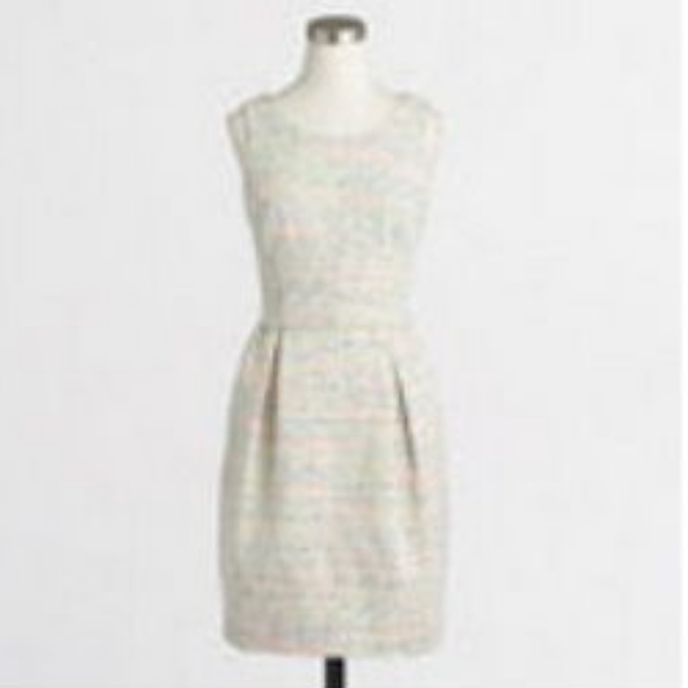 J Crew Factory Multicolor Neon Tweed Dress Size 6